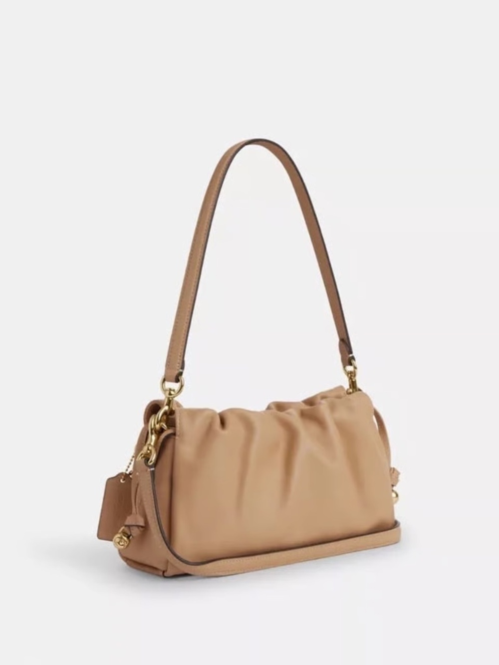 Coach Faye Tan/Gold Convertible Leather Bag - Picture 2 of 6